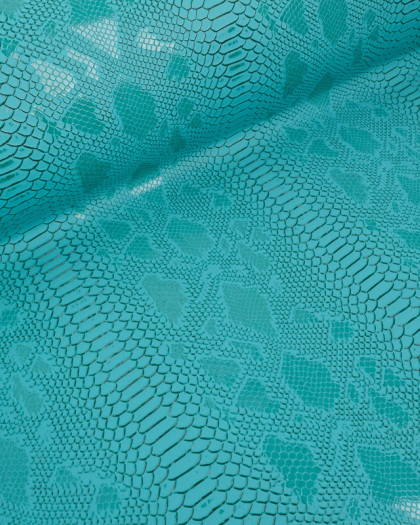 Simili Cuir Reptile Turquoise - Mercerine