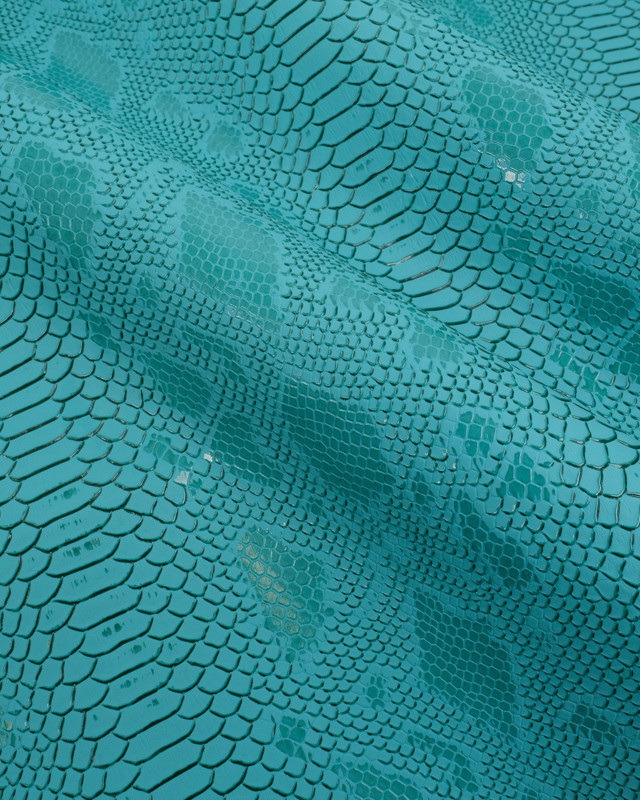 Simili Cuir Reptile Turquoise - Mercerine