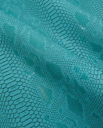 Simili Cuir Reptile Turquoise - Mercerine