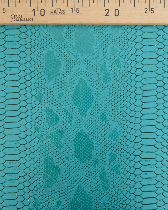 Simili Cuir Reptile Turquoise - Mercerine