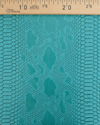 Simili Cuir Reptile Turquoise - Mercerine