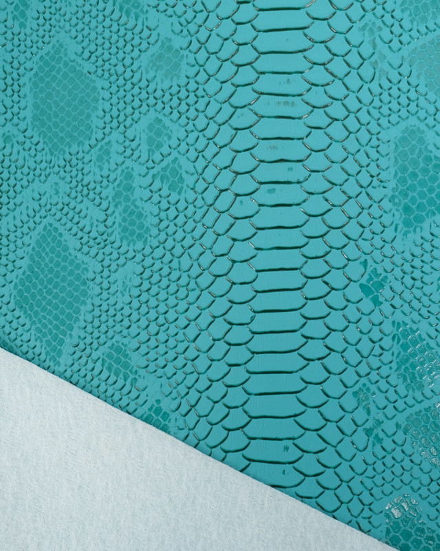 Simili Cuir Reptile Turquoise - Mercerine