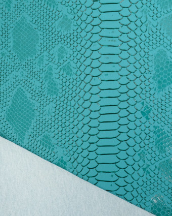 Simili Cuir Reptile Turquoise - Mercerine