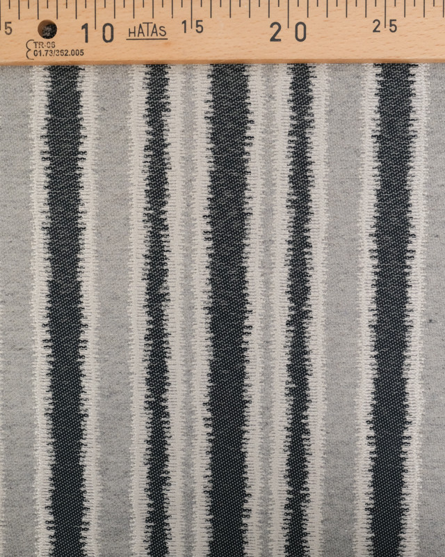 Tissu Jacquard Ameublement Rayures Bleu Nuit et Gris - Mercerine