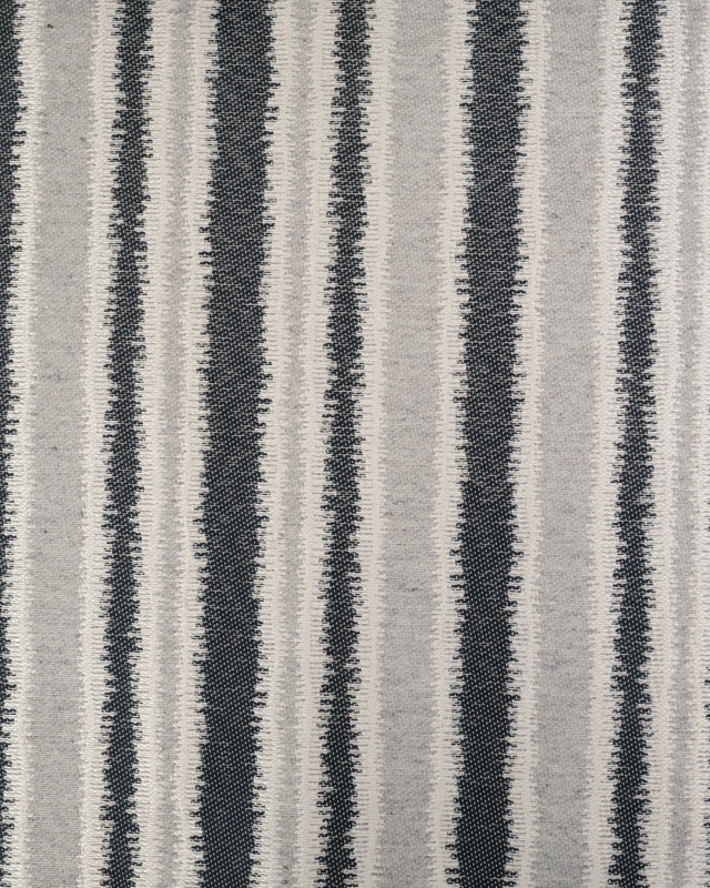 Tissu Jacquard Ameublement Rayures Bleu Nuit et Gris - Mercerine