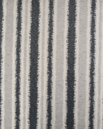 Tissu Jacquard Ameublement Rayures Bleu Nuit et Gris - Mercerine