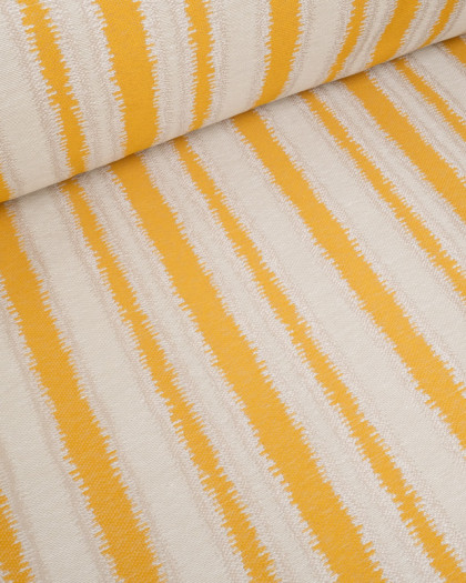 Tissu Jacquard Ameublement Rayures Moutarde - Mercerine