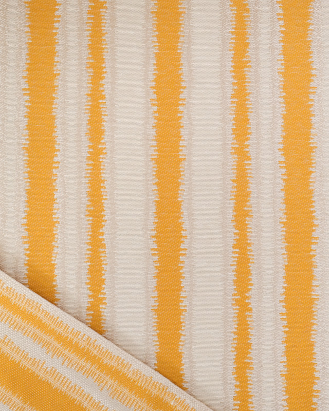 Tissu Jacquard Ameublement Rayures Moutarde - Mercerine