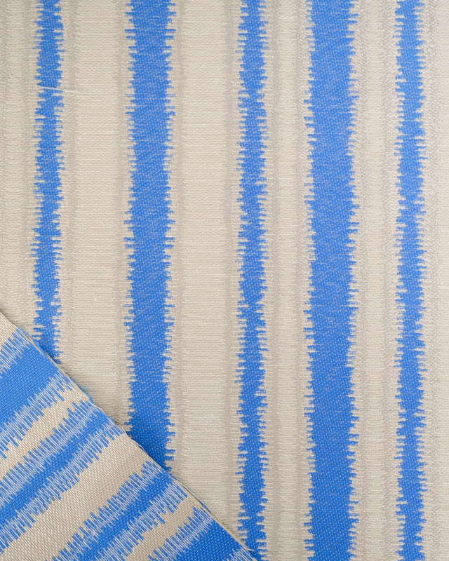 Tissu Jacquard Ameublement Rayures Bleu Electrique - Mercerine