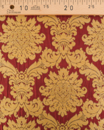 Tissu Jacquard Ameublement Tissé En France Fronsac Rouge - Mercerine