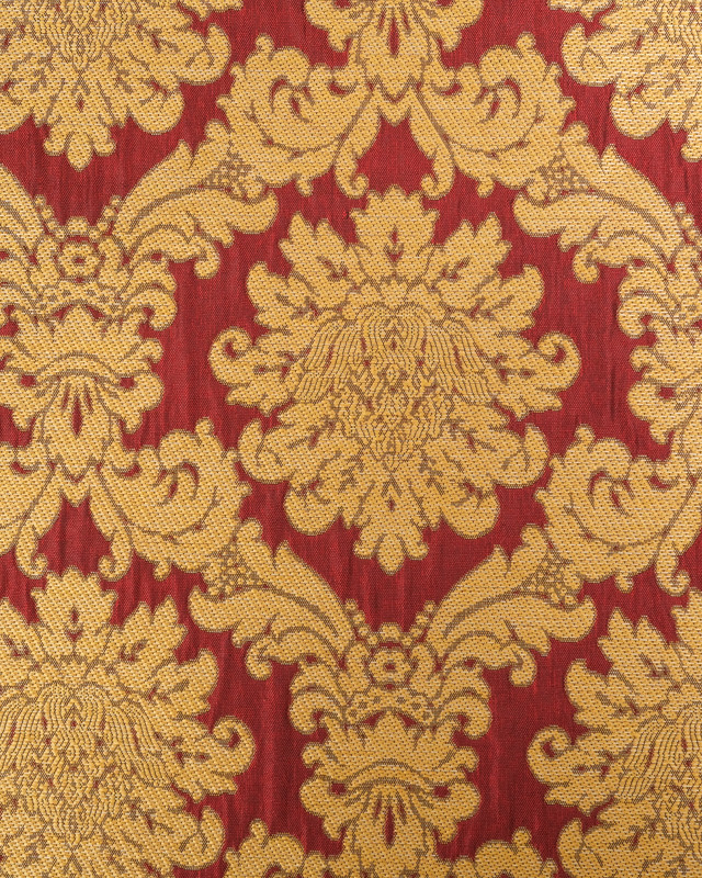 Tissu Jacquard Ameublement Tissé En France Fronsac Rouge - Mercerine