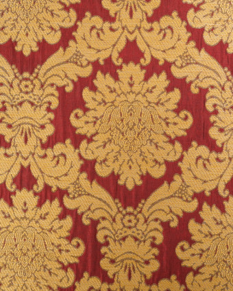 Tissu Jacquard Ameublement Tissé En France Fronsac Rouge - Mercerine