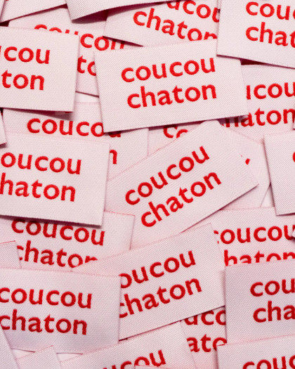 Etiquettes à coudre "Coucou Chaton" Ikatee - Mercerine