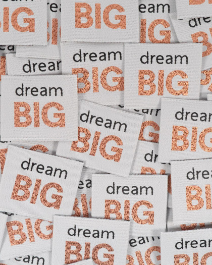 Etiquettes à coudre Dream Big Ikatee - Mercerine