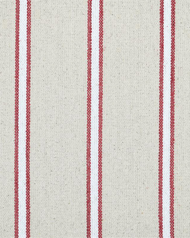 Tissu Tissé Teint à Rayures Rouges - Mercerine