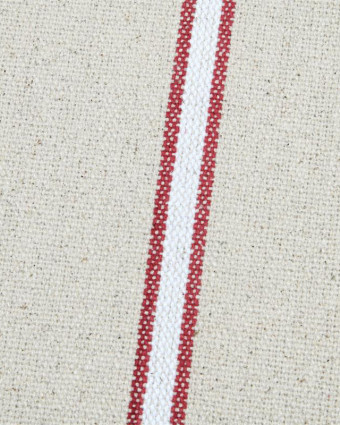 Tissu Tissé Teint à Rayures Rouges - Mercerine