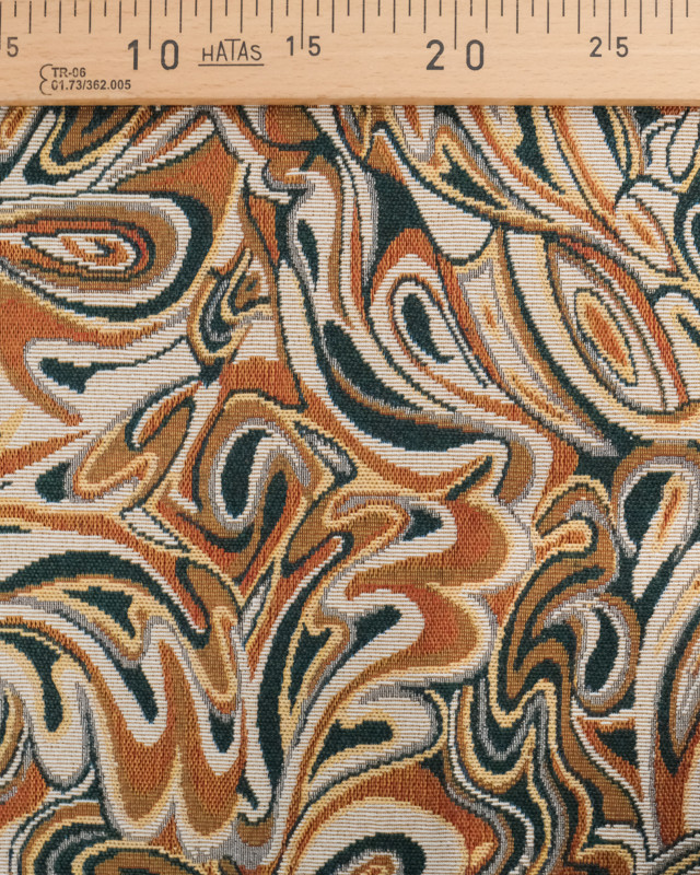 Jacquard Céleste Pétrole et Caramel - Mercerine