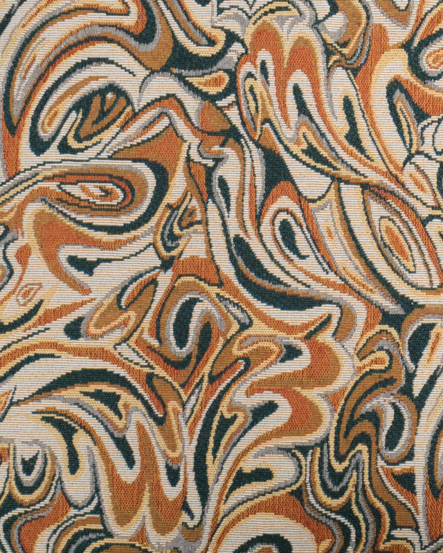 Jacquard Céleste Pétrole et Caramel - Mercerine