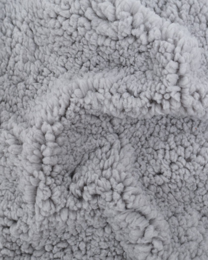 Tissu Sherpa Uni Gris Clair - Mercerine
