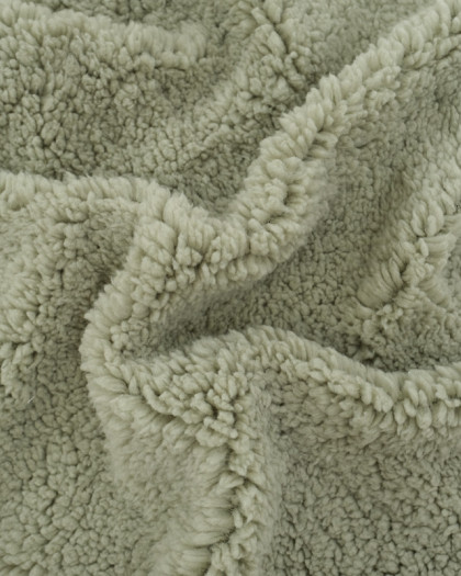 Tissu Sherpa Uni Sauge - Mercerine