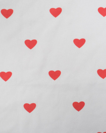 Tissu Jersey de Coton Mini Coeurs Rouges - Mercerine