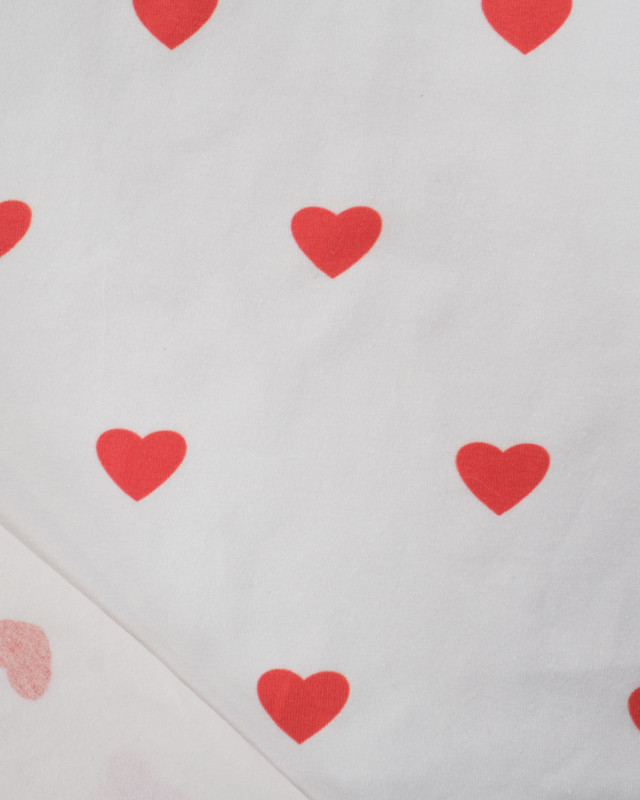 Tissu Jersey de Coton Mini Coeurs Rouges - Mercerine
