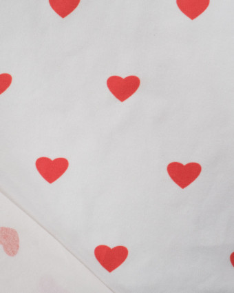 Tissu Jersey de Coton Mini Coeurs Rouges - Mercerine
