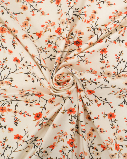 Tissu Jersey de Coton Blossom Ecru - Mercerine
