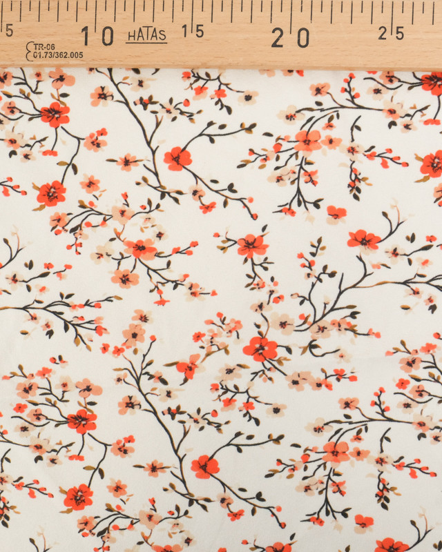 Tissu Jersey de Coton Blossom Ecru - Mercerine