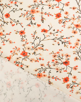 Tissu Jersey de Coton Blossom Ecru - Mercerine