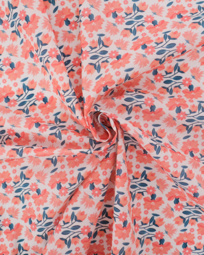 Popeline de Coton Mila Indienne Rose - Mercerine