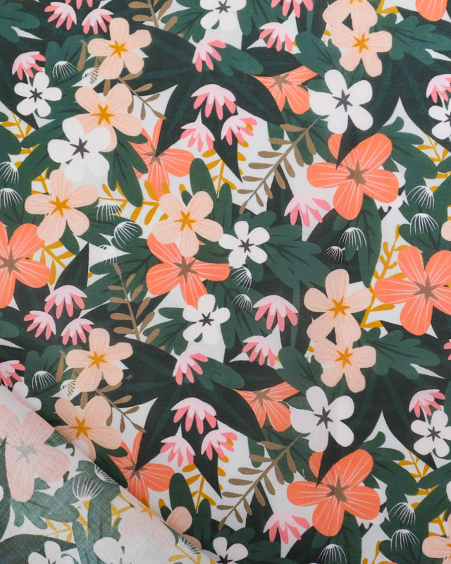 Voile de Coton Mila Hawaï Corail