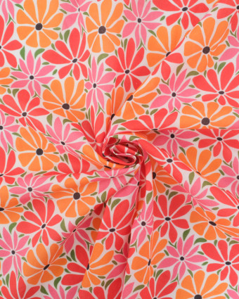 Popeline de Coton Mila Flower Power Multicolore - Mercerine