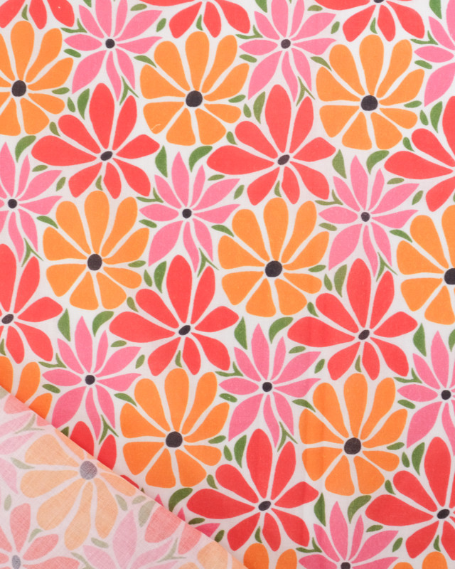 Voile de Coton Mila Flower Power Multicolore