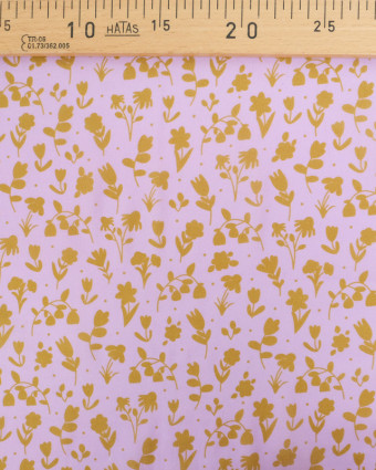 Voile de Coton Mila Impression Floral Fond Parme