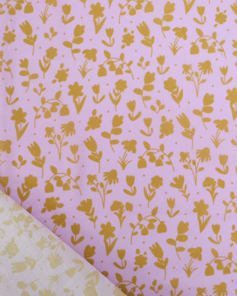 Voile de Coton Mila Impression Floral Fond Parme