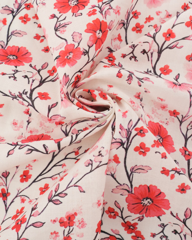 Voile de Coton Mila Pink Collection Aquarelle Rose