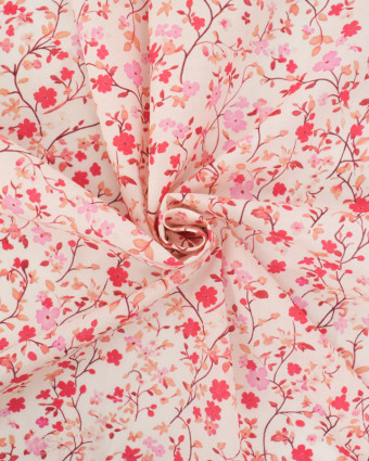 Popeline de Coton Mila Pink Collection Fleur du Japon - Mercerine
