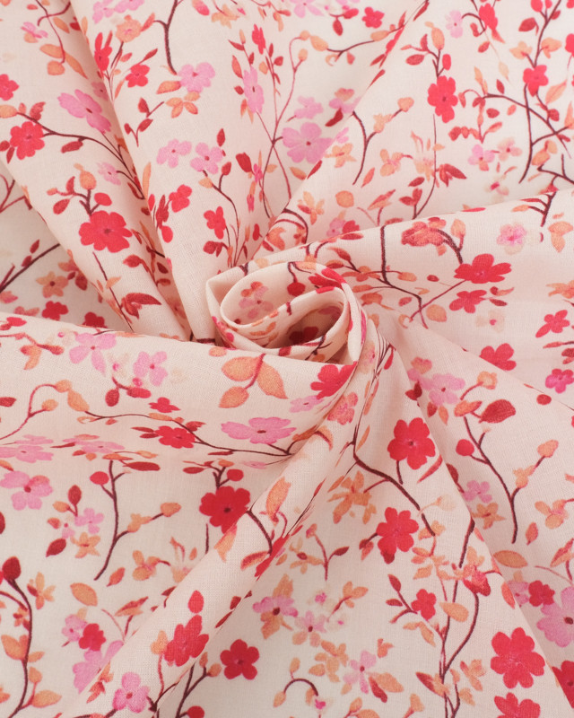 Voile de Coton Mila Pink Collection Fleur du Japon