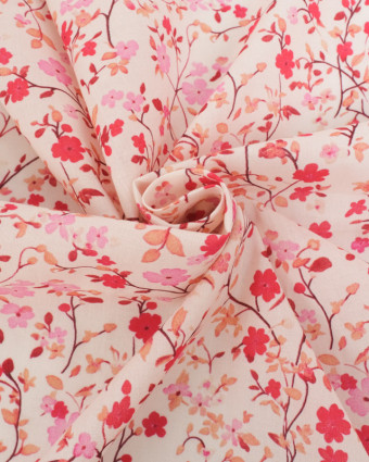 Voile de Coton Mila Pink Collection Fleur du Japon