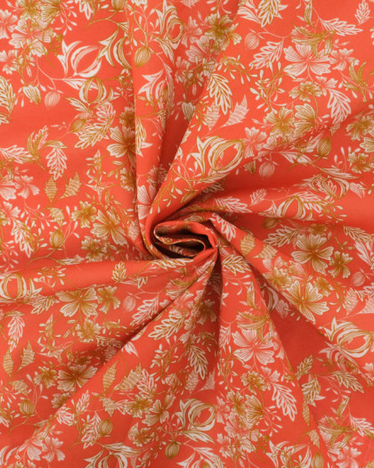 Popeline de Coton Millie Tangerine - Mercerine