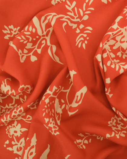 Tissu Viscose Twill Tangerine - Mercerine