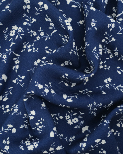 Tissu Viscose Twill May Bleu Marine - Mercerine