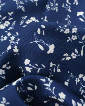 Tissu Viscose Twill May Bleu Marine - Mercerine