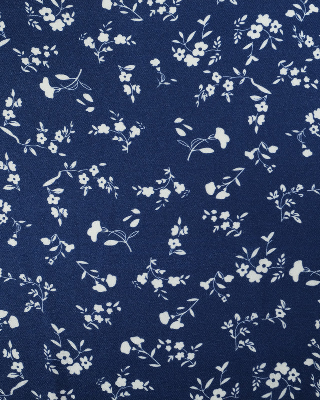 Tissu Viscose Twill May Bleu Marine - Mercerine