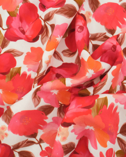 Tissu Viscose Twill Pavot Rouge Orange - Mercerine