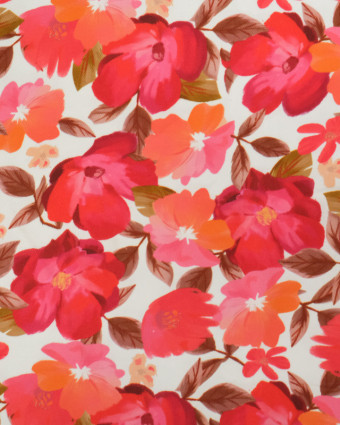 Tissu Viscose Twill Pavot Rouge Orange - Mercerine