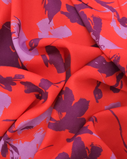 Tissu Viscose Twill Luna Cerise et Violet - Mercerine