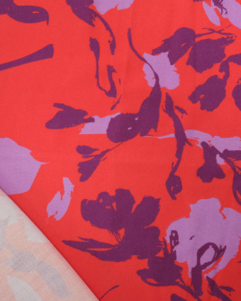 Tissu Viscose Twill Luna Cerise et Violet - Mercerine
