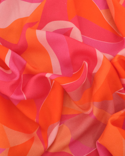 Tissu Viscose Twill Paola Rose Orange - Mercerine